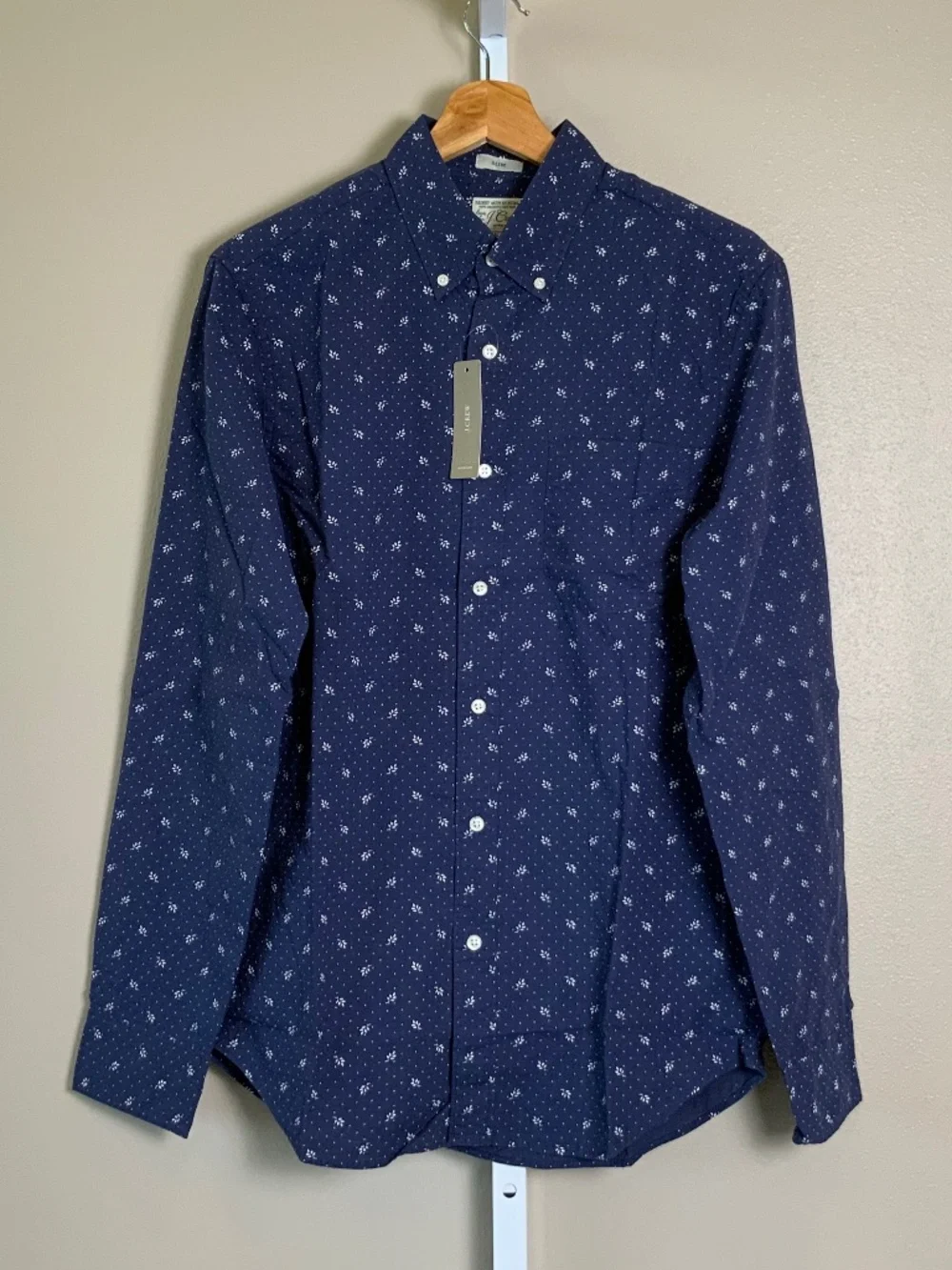 J. Crew Slim Stretch Secret Wash Button Down Shirt in Little Branch Dot